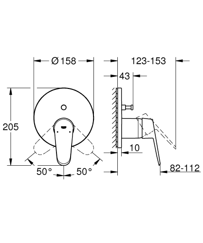 Grohe Eurodisc Cosmopolitan Egykaros keverő, 2-utas váltóval 24056002