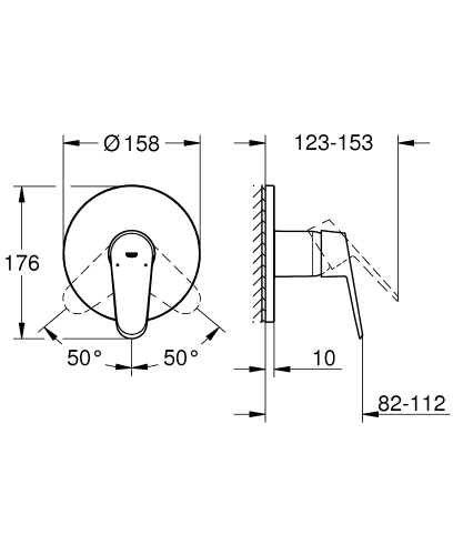 Grohe Eurodisc Cosmopolitan egykaros zuhanycsaptelep 24055002