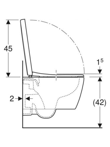 Geberit iCon mélyöblítésű fali WC készlet WC-ülőkével, rövidített kivitel, Rimfree, fehér 502.381.00.1