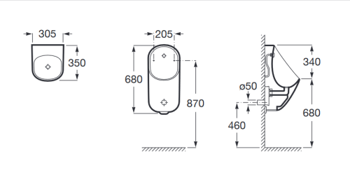 Roca Proton Rimless elektronikus vizelde, hátsó bekötésű, hálózati A3590J5000