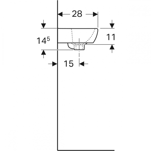 Geberit Selnova Square 36x28 cm kézmosó, fehér 500.316.01.7