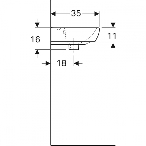 Geberit Selnova Square 45x35 cm kézmosó, fehér 500.322.01.7