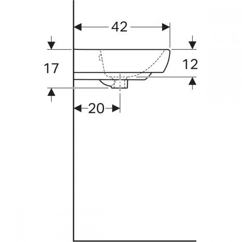 Geberit Selnova Square 50x42 cm kézmosó csaplyuk nélkül, fehér 500.301.01.7