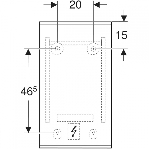 Geberit Option Plus Square 40x70 cm tükör világítással, eloxált alumínium 502.780.00.1