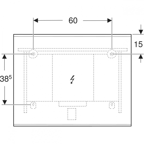 Geberit Option Plus Square 90x70 cm tükör világítással, eloxált alumínium 502.783.00.1