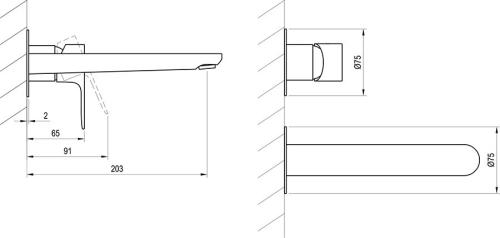 Ravak Eleganta EL 019.20GB.O1.RB07B Falba süllyesztett mosdócsaptelep belső egység nélkül, Graphite Brushed X070329