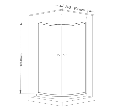 Sapho AQUALINE ARLETA 90x90 íves zuhanykabin, transzparent üveggel HLS900Y