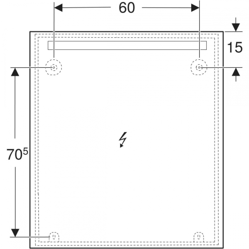 Geberit Option Basic Square 80x90 cm tükör világítással, eloxált alumínium 502.813.00.1