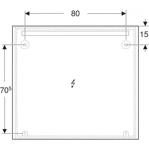 Geberit Option Basic Square 100x90 cm tükör világítással, eloxált alumínium 502.814.00.1