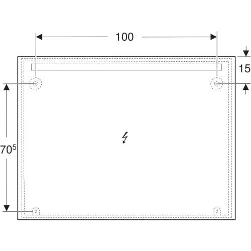 Geberit Option Basic Square 120x90 cm tükör világítással, eloxált alumínium 502.815.00.1