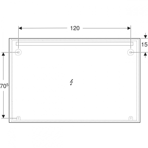 Geberit Option Basic Square 140x90 cm tükör világítással, eloxált alumínium 502.816.00.1