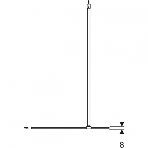 Geberit GEO 80 Walk-in fix oldalfal, ezüstözött 560.119.00.2