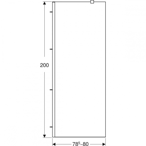 Geberit GEO 80 Walk-in fix oldalfal, ezüstözött 560.119.00.2