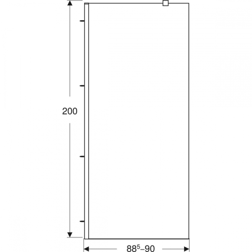 Geberit GEO 90 Walk-in fix oldalfal, ezüstözött 560.129.00.2