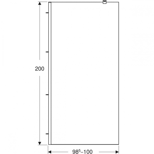 Geberit GEO 100 Walk-in fix oldalfal, ezüstözött 560.139.00.2