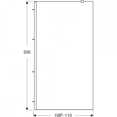 Geberit GEO 110 Walk-in fix oldalfal, ezüstözött 560.149.00.2