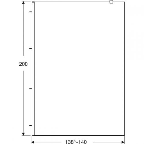 Geberit GEO 140 Walk-in fix oldalfal, ezüstözött 560.169.00.2