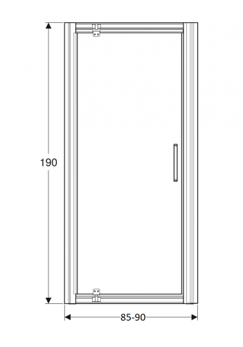 Geberit GEO 85-90 cm nyíló ajtó, ezüstözött 560.125.00.2