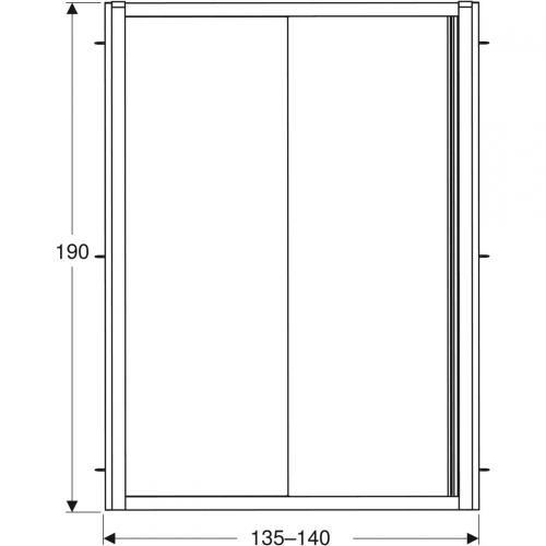 Geberit GEO 135-140 cm tolóajtó, ezüstözött 560.163.00.2