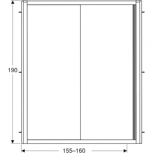 Geberit GEO 155-160 cm tolóajtó, ezüstözött 560.183.00.2