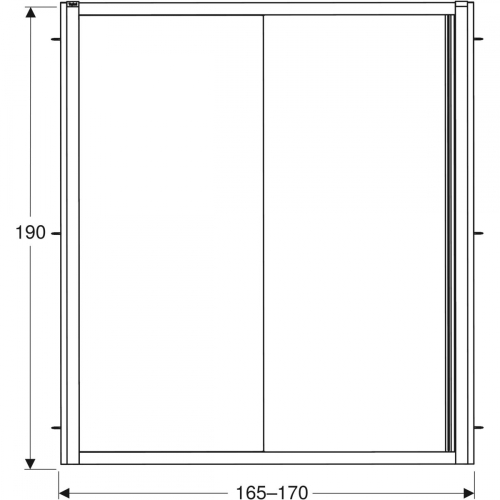 Geberit GEO 165-170 cm tolóajtó, ezüstözött 560.193.00.2