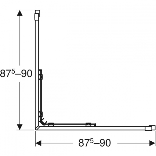 Geberit GEO 90x90 szögletes zuhanykabin, ezüstözött 560.122.00.2