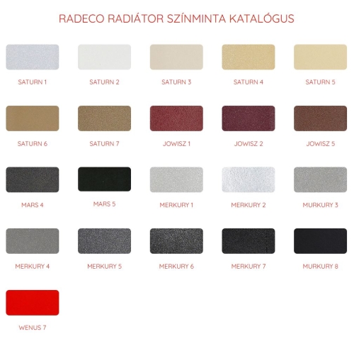 Radeco BRUNO KOLOR 3 design fürdőszobai radiátor (1310x500 mm, színes)