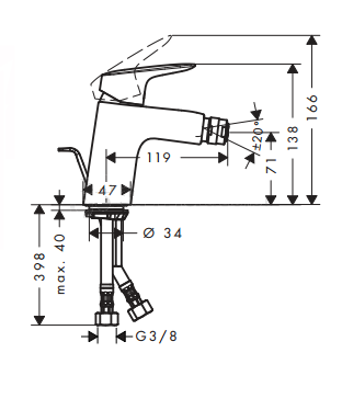 Hansgrohe Logis bidécsaptelep, matt fekete 71204670