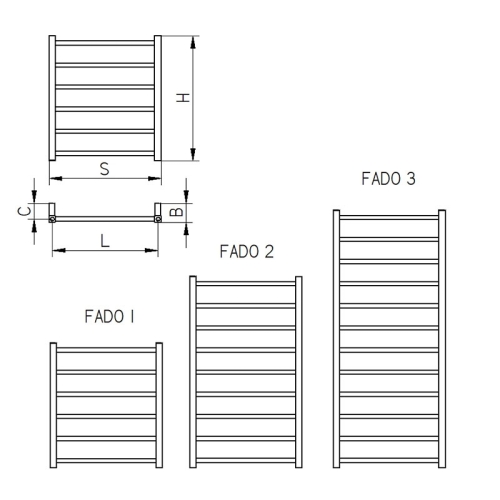 Radeco FADO 1 standard fürdőszobai radiátor (595x530 mm, fehér)