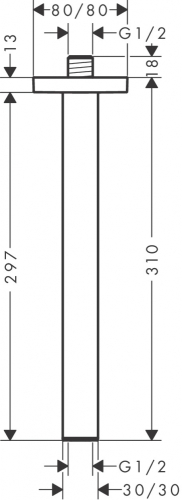 Hansgrohe mennyezeti zuhanykar E 300 mm, matt fehér 24339700