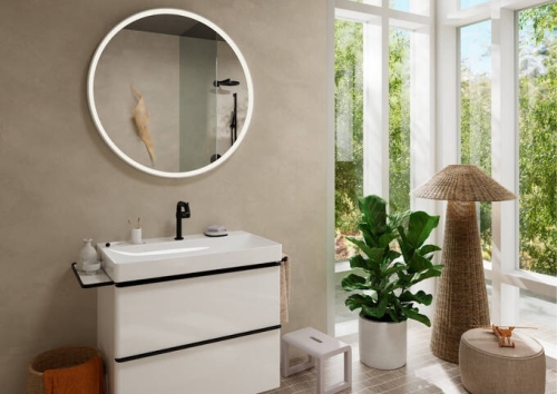 Hansgrohe Tecturis S egykaros mosdócsaptelep Fine 150, CoolStart EcoSmart+, Push-open lefolyógarnitúrával, matt fekete 73340670