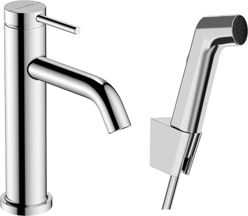 Hansgrohe Tecturis S egykaros mosdócsaptelep 110, bidette kézizuhannyal, 1.60m-es zuhanytömlővel, króm 73211000