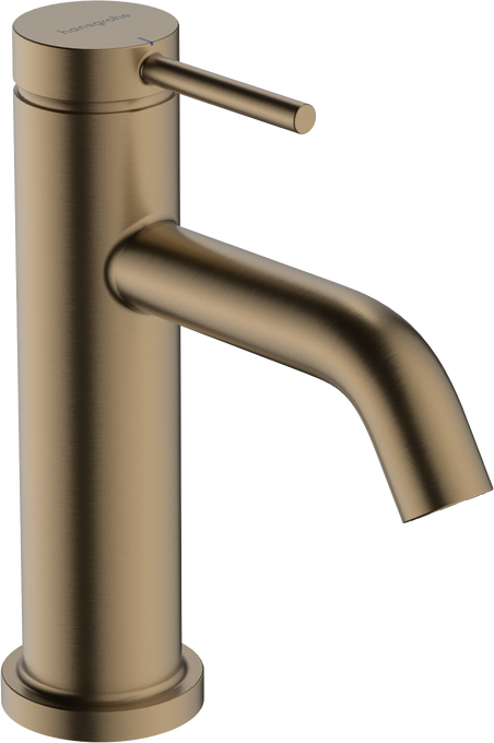 Hansgrohe Tecturis S Pillar csaptelep 80, hideg, vagy előre beállított hőmérsékletű vízhez, lefolyógarnitúra nélkül, szálcsiszolt bronz 73313140