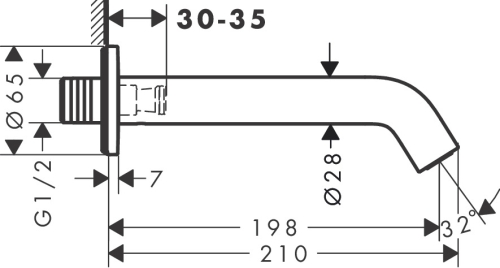 Hansgrohe Tecturis S kádtöltő, króm 73411000