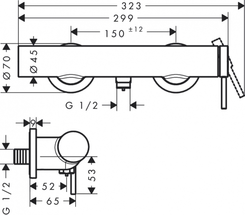 Hansgrohe Tecturis S egykaros zuhanycsaptelep, króm 73622000