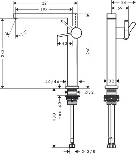 Hansgrohe Tecturis E egykaros mosdócsaptelep Fine 240, CoolStart EcoSmart+, Push-open lefolyógarnitúrával, matt fekete 73070670