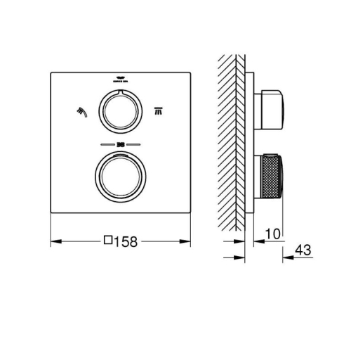 Grohe Allure termosztátos zuhanycsaptelep 2 fogyasztóhoz, króm 29181002