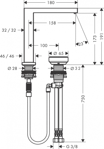 Hansgrohe Tecturis E 2-lyukú mosdócsaptelep 150, CoolStart, lefolyógarnitúrával, matt fehér 73053700