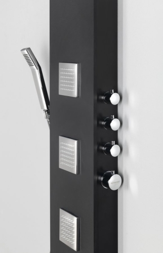 Sapho POLYSAN SPIRIT SQUARE  termosztátos zuhanypanel, matt fekete 81251