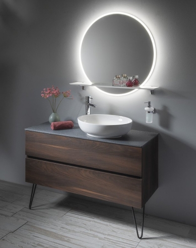 Sapho VISO 70 tükör LED világítással, PONTE rockstone polccal VS070-01