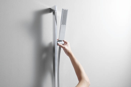 Hansgrohe Unica E Puro 65 cm fali zuhanyrúd könnyen csúsztatható kézizuhanytartóval, króm 24404000