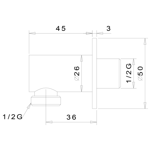 Sapho fali csatlakozó, arany SG202OR