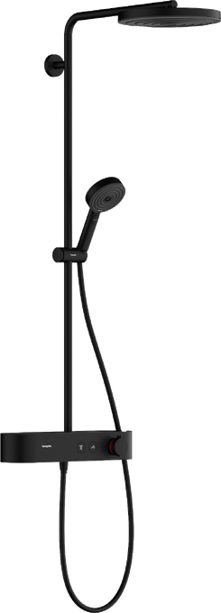 Hansgrohe Pulsify Showerpipe 260, 1 jet és ShowerTablet Select 400 matt fekete 24220670