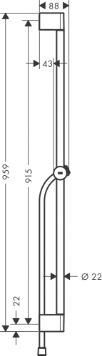 Hansgrohe Unica Zuhanyrúd Pulsify 90 cm, tolócsúszkával és zuhanytömlővel, matt fekete 24401670