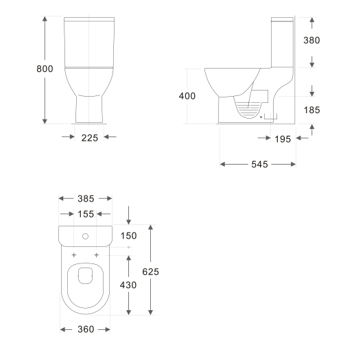 Sapho BRUCKNER DARIO RIMLESS monoblokkos WC ülőke nélkül, fehér 201.431.4