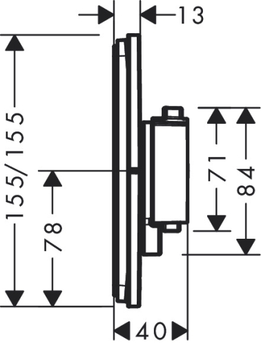 Hansgrohe ShowerSelect Comfort E Falsík alatti termosztát, 2 funkciós, króm 15572000