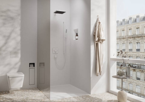 Hansgrohe ShowerSelect Comfort E Falsík alatti termosztát, 2 funkciós, beépített biztonsági kombinációval EN1717, matt fehér 15578700