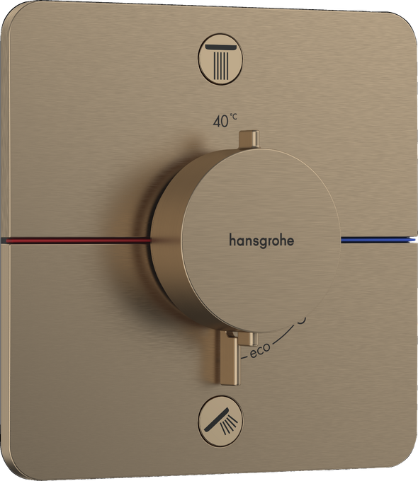 Hansgrohe ShowerSelect Comfort Q Falsík alatti termosztát, 2 funkciós, szálcsiszolt bronz 15583140