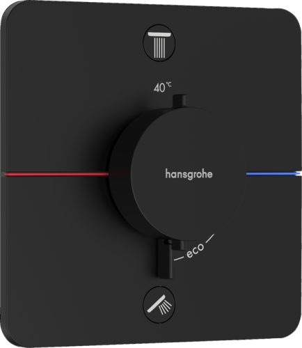 Hansgrohe ShowerSelect Comfort Q Falsík alatti termosztát, 2 funkciós, beépített biztonsági kombinációval EN1717, matt fekete 15586670
