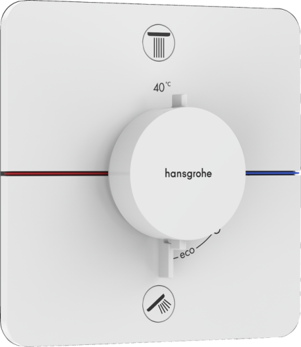 Hansgrohe ShowerSelect Comfort Q Falsík alatti termosztát, 2 funkciós, beépített biztonsági kombinációval EN1717, matt fehér 15586700